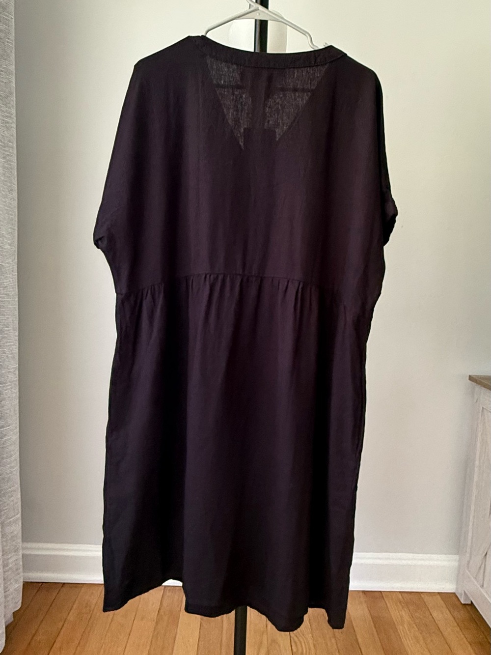 BRIGGS Black Linen Blend V Neck Shift Dress XXL NWT Pockets - Picture 4 of 8